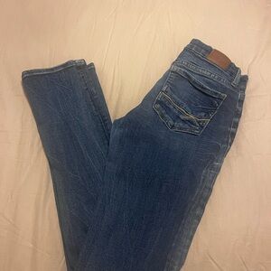 Buckle Blue Straight Leg Women Jeans